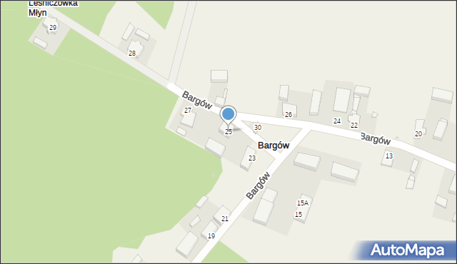 Bargów, Bargów, 25, mapa Bargów