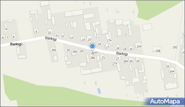 Barłogi, Barłogi, 28, mapa Barłogi