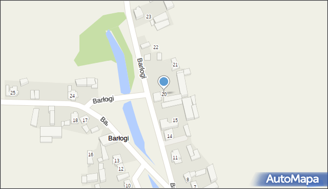 Barłogi, Barłogi, 20, mapa Barłogi