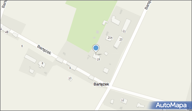 Bartężek, Bartężek, 19a, mapa Bartężek