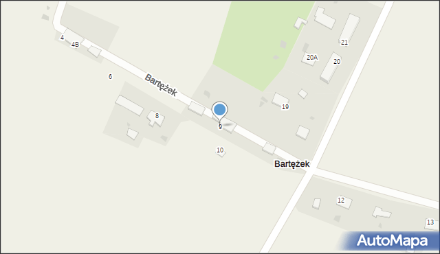 Bartężek, Bartężek, 9, mapa Bartężek