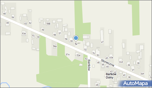 Bartków, Bartków, 54, mapa Bartków