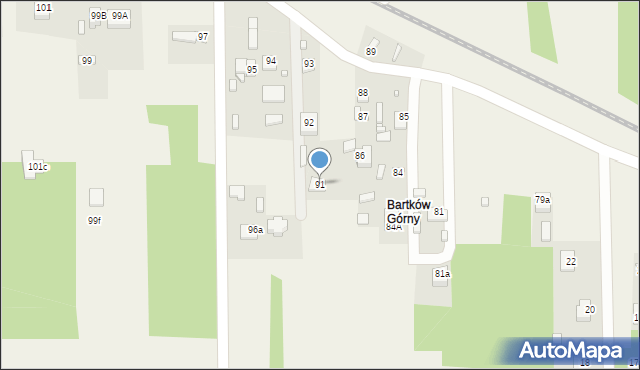 Bartków, Bartków, 91, mapa Bartków