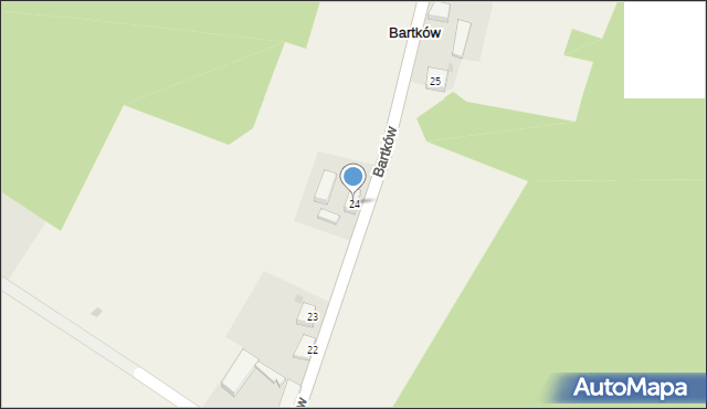 Bartków, Bartków, 24, mapa Bartków