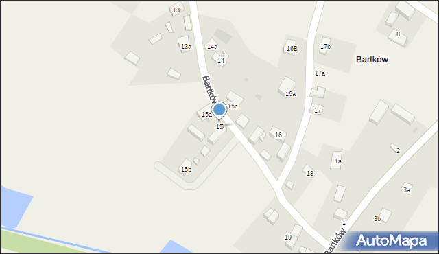 Bartków, Bartków, 15, mapa Bartków