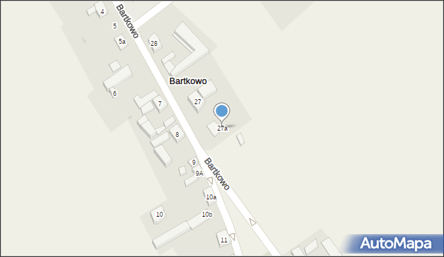 Bartkowo, Bartkowo, 27a, mapa Bartkowo