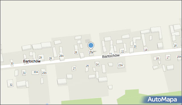 Bartochów, Bartochów, 25a, mapa Bartochów