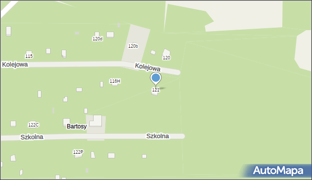 Bartodzieje, Bartodzieje, 121, mapa Bartodzieje