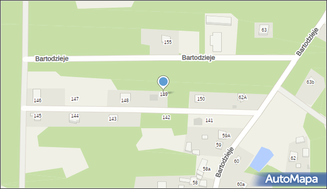 Bartodzieje, Bartodzieje, 149, mapa Bartodzieje