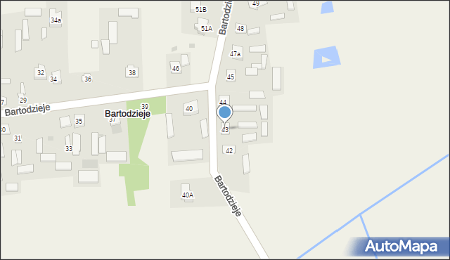 Bartodzieje, Bartodzieje, 43, mapa Bartodzieje