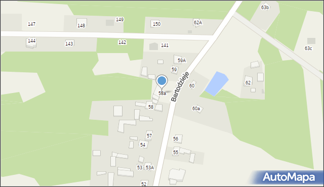 Bartodzieje, Bartodzieje, 58a, mapa Bartodzieje