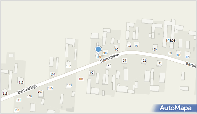 Bartodzieje, Bartodzieje, 100, mapa Bartodzieje