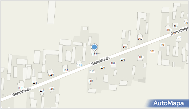 Bartodzieje, Bartodzieje, 112, mapa Bartodzieje