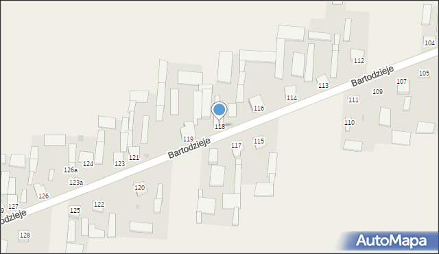 Bartodzieje, Bartodzieje, 118, mapa Bartodzieje