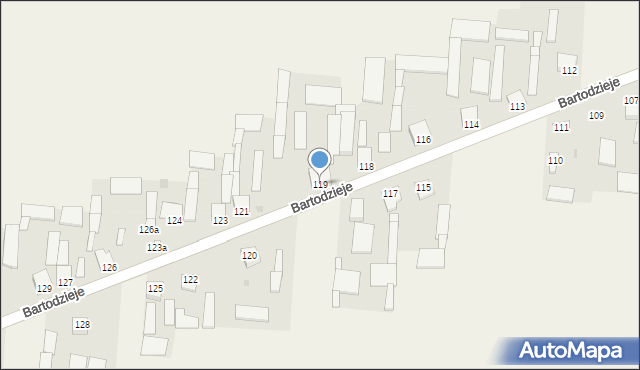 Bartodzieje, Bartodzieje, 119, mapa Bartodzieje