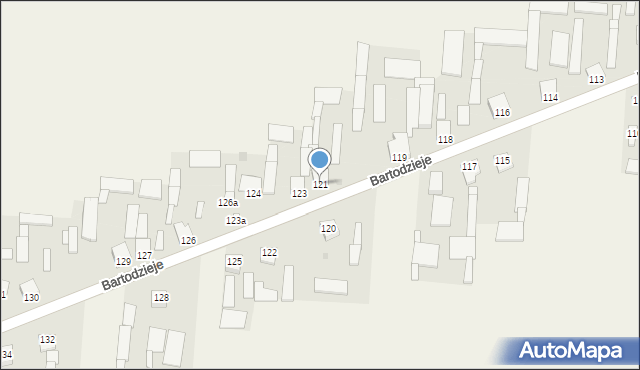 Bartodzieje, Bartodzieje, 121, mapa Bartodzieje