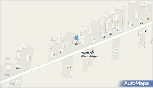 Bartodzieje, Bartodzieje, 151, mapa Bartodzieje