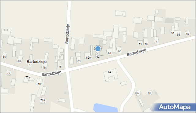 Bartodzieje, Bartodzieje, 62, mapa Bartodzieje