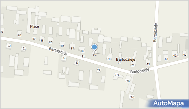 Bartodzieje, Bartodzieje, 80, mapa Bartodzieje