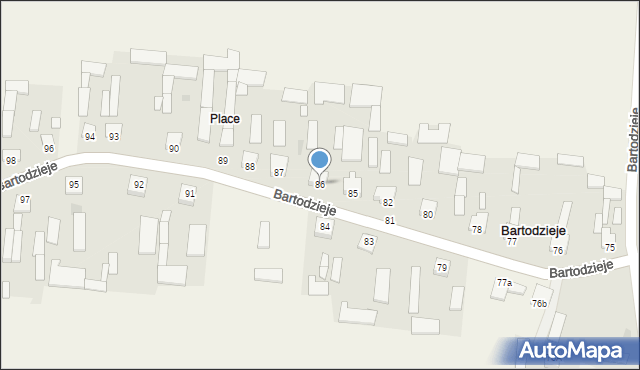 Bartodzieje, Bartodzieje, 86, mapa Bartodzieje