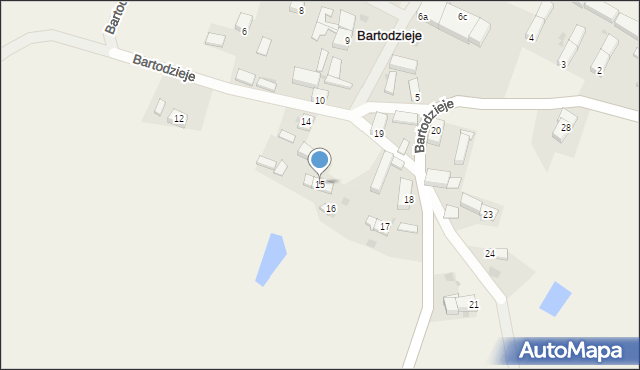 Bartodzieje, Bartodzieje, 15, mapa Bartodzieje