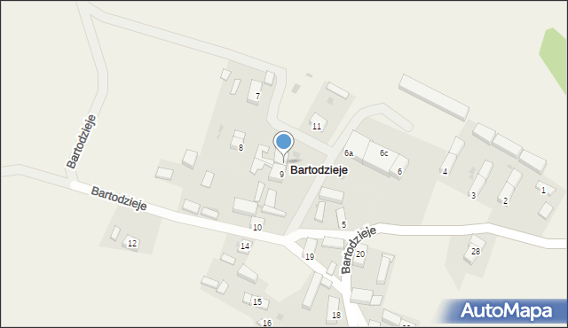 Bartodzieje, Bartodzieje, 9A, mapa Bartodzieje