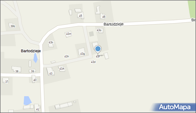 Bartodzieje, Bartodzieje, 43f, mapa Bartodzieje