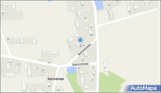 Bartodzieje, Bartodzieje, 30, mapa Bartodzieje