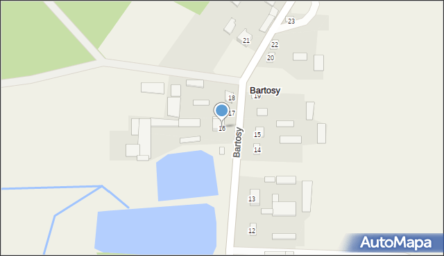 Bartosy, Bartosy, 16, mapa Bartosy