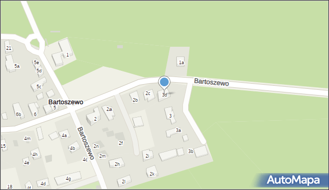 Bartoszewo, Bartoszewo, 3d, mapa Bartoszewo