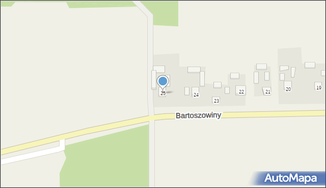 Bartoszowiny, Bartoszowiny, 25, mapa Bartoszowiny