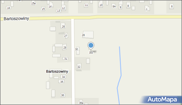 Bartoszowiny, Bartoszowiny, 30c, mapa Bartoszowiny