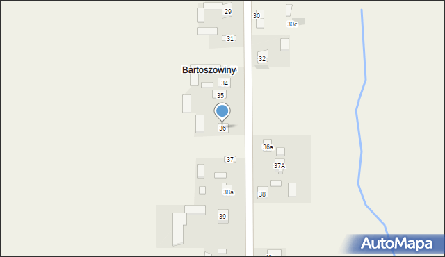 Bartoszowiny, Bartoszowiny, 36, mapa Bartoszowiny