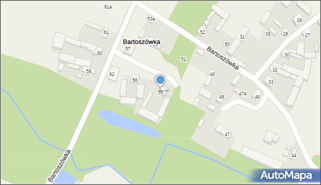Bartoszówka, Bartoszówka, 55, mapa Bartoszówka