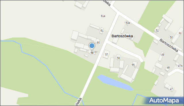 Bartoszówka, Bartoszówka, 58, mapa Bartoszówka