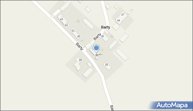 Barty, Barty, 36, mapa Barty