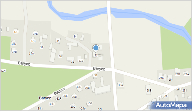 Barycz, Barycz, 31A, mapa Barycz