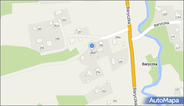 Baryczka, Baryczka, 256A, mapa Baryczka