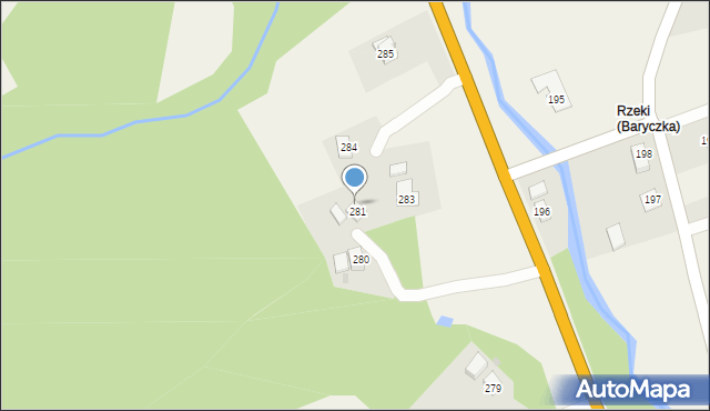 Baryczka, Baryczka, 282, mapa Baryczka