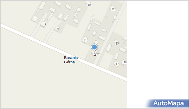 Basznia Górna, Basznia Górna, 13, mapa Basznia Górna