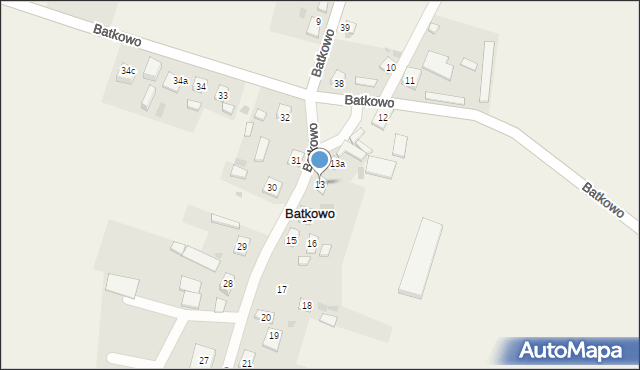 Batkowo, Batkowo, 13, mapa Batkowo