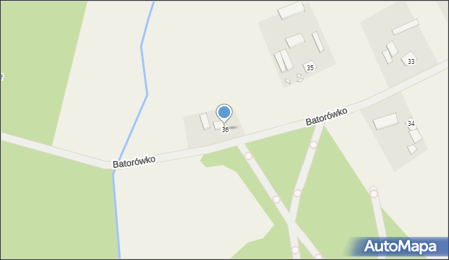 Batorówko, Batorówko, 36, mapa Batorówko