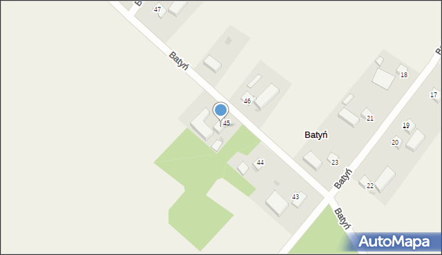 Batyń, Batyń, 45a, mapa Batyń