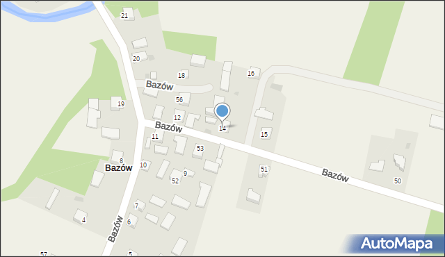 Bazów, Bazów, 14, mapa Bazów