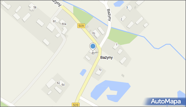 Bażyny, Bażyny, 63, mapa Bażyny