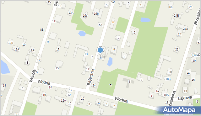 Bedoń Przykościelny, Bajeczna, 8, mapa Bedoń Przykościelny