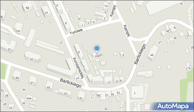 Będzin, Barlickiego Norberta, 12a, mapa Będzin