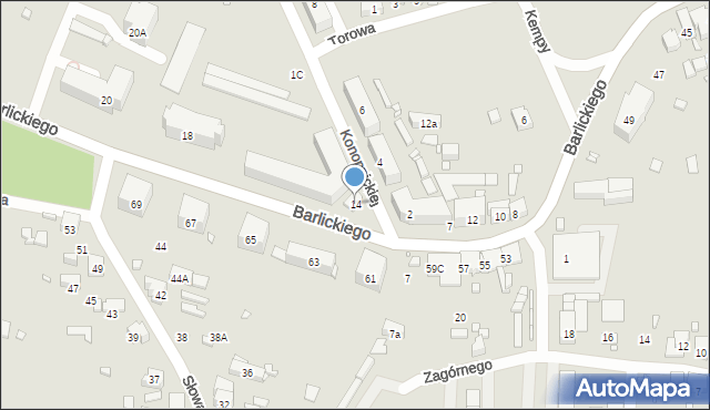Będzin, Barlickiego Norberta, 14, mapa Będzin