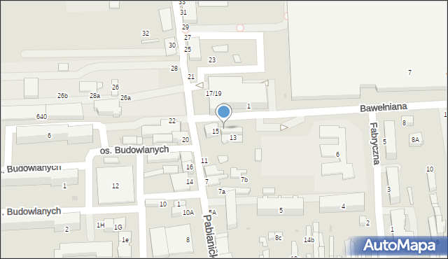 Bełchatów, Bawełniana, 2, mapa Bełchatów