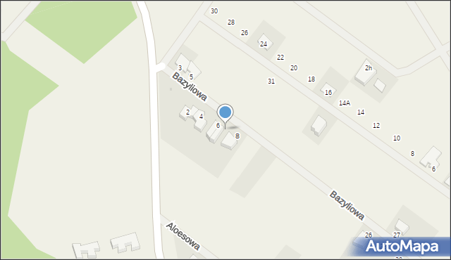 Bezrzecze, Bazyliowa, 6a, mapa Bezrzecze